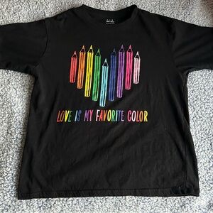 Kids Black Graphic Tee with Colorful Design